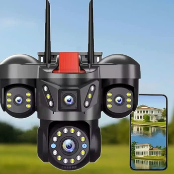 Уличная WiFi камера видеонаблюдения 12MP поворотная с ночным видением и детекцией движения модель V380