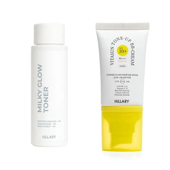 Набор HiLLARY Set for Even Skin Tone & Daily SPF30+ Protection Nude для выравнивания тона и ежедневной защиты