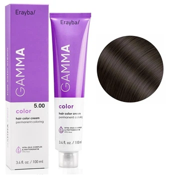 Перманентна фарба для волосся Erayba Gamma Color Cream 5/00 Натуральний світло-коричневий 100 мл