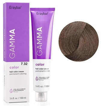 Перманентна фарба для волосся Erayba Gamma Color Cream 7/32 Золотисто-бежевий блонд 100 мл