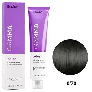 Перманентна фарба для волосся Erayba Gamma Color Cream 0/70 Зелений мікстон 100 мл