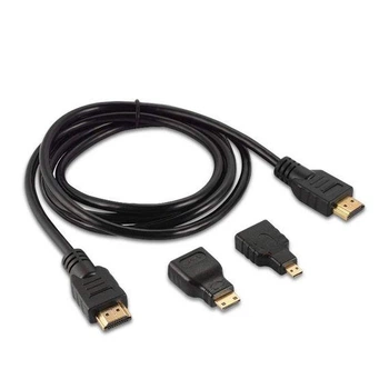 HDMI кабель Starmobile 1.5m черный 3 в 1 HDMI-HDMI-MicroHDMI-MiniHDMI