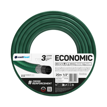 Шланг для полива Cellfast ECO TSV PLUS 3/4" 20м – прочный, износостойкий, легкий и гибкий для ежедневного полива.