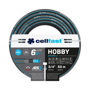 Шланг для полива Cellfast HOBBY TSV 3/4''50м – прочный, износостойкий, легкий и гибкий для ежедневного полива.