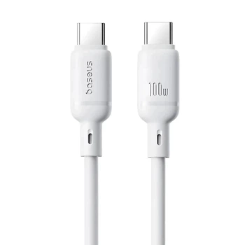 Кабель Baseus Silky Series Type-C to Type-C 100W 1 м White для быстрой зарядки