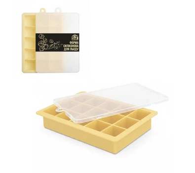 Форма силиконовая для льда S&T Creamy 18*12*2,54 см желтая 3300-61