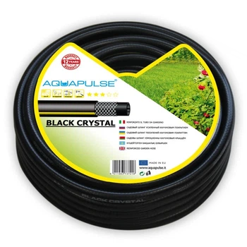 Шланг AQUAPULSE Black Crystal 3/4″ × 50 м (поливальний, 3-шаровий) (АКВАПУЛС, Італія)