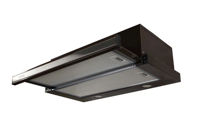 Витяжка кухонна ПВЕП-003 Телескоп 60x50, 3 швидкості, 650 м³/год, коричнева гладка, вставка нержавіюча (витяжка ПВЕП, телескопічна)