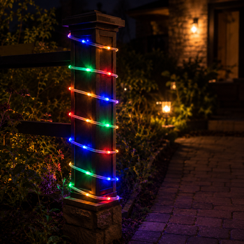 Уличная LED гирлянда на солнечной батарее Sirius SLS50RM с двумя режимами свечения свет RGB 6.9м IP44