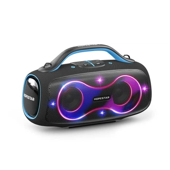 Портативная Bluetooth-колонка HOPESTAR PARTYBOX 168 With 2PCS Microphone 400W, черная