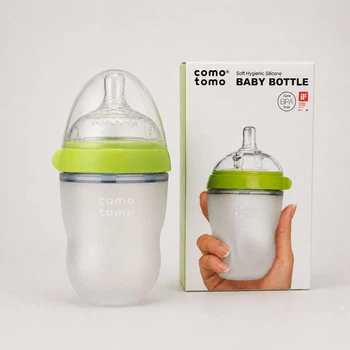 Бутылочка для кормления Comotomo Baby Bottle антиколиковая 250 мл зеленая, 3–6 мес