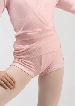 Шорти розігрівочні MILLIE JUNIOR з відворотом rayon rib knit, pink, 128см