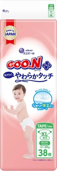 Подгузники Goo.N Plus для детей размер 5 XL 12–20 кг 38 шт (21001499)
