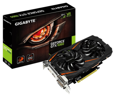 Відеокарта GeForce GTX 1060 3GB Gigabyte Windforce OC (GV-N1060WF2OC-3GD-MI) Б/В