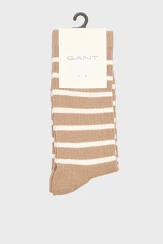 Жіночі бежеві шкарпетки у смужку BRETON STRIPED RIB SOCKS Gant 36-38 4960252