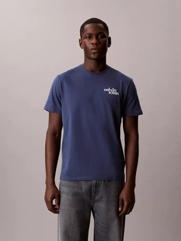 Футболка хлопковая длинная мужская Calvin Klein 4RF837G(Dark Denim) L Темно-синяя (199155933018)
