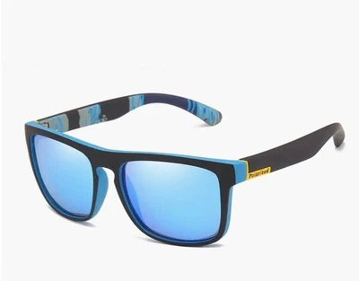 Солнцезащитные очки Polarized мужские поляризационные спортивные с синими зеркальными линзами антибликовые для водителей UV400