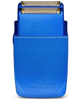 Професійний шейвер для гоління StyleCraft Wireless Prodigy Foil Shaver Metallic Blue з фольгою з золотим напиленням, роторним мотором 9000 об/хв, акумуляторно-мережевий, синій