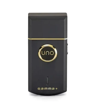 Професійний шейвер для гоління Gamma Piu Uno з гіпоалергенною золотою фольгою, роторним мотором 9000 об/хв, Li-Ion акумулятором, акумуляторно-мережевий, чорний