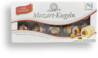Цукерки в білому шоколаді Mozart Kugeln Henry Lambertz 200 гр марципан