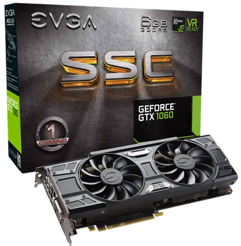 Відеокарта GeForce GTX 1060 6GB EVGA SSC Gaming ACX 3.0 (06G-P4-6267-KR) Б/В