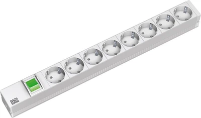 Блок розеток Bachmann 19" 1U 8 розеток з вимикачем 2 м Grey (4016514014439)