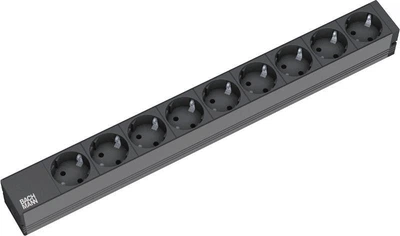 Блок розеток Bachmann 19" 1U 9 розеток 2 м Black (4016514019274)