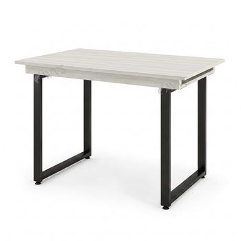 Стол кухонный раскладной RoMax Edgar 36мм 110х75 (150х75) см Loft Ясень Серфсайд/Черный