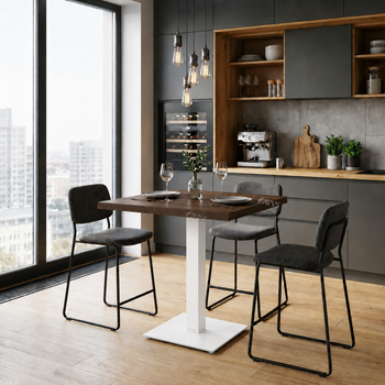 Стол кухонный квадратный RoMax Pocker 60 см Loft Орех Франклин/Белый
