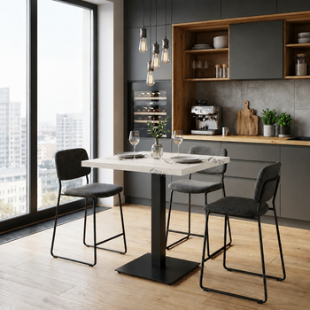 Стол кухонный квадратный RoMax Pocker 80 см Loft Ясень Серфсайд/Черный
