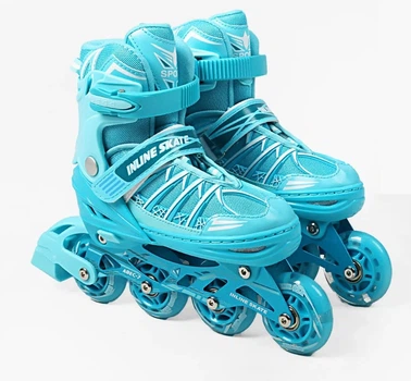 Роликовые коньки Best Roller 16-09 М колеса PU светятся (размер 34-38). Blue (193050)