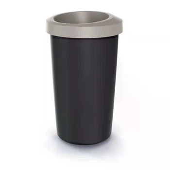 Смітник Prosperplast Compacta R кругла 45л чорна з відкритою кришкою мокка (61106-5)