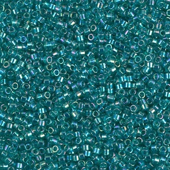 DB-1248 Бісер Miyuki Delica Beads 11/0 (прозорий райдужний бірюзовий темний), 50 г