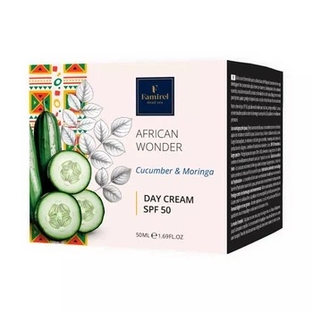 Дневной защитный крем для лица с огурцом и морингой Famirel African Wonder Cucumber & Moringa SPF 50 50 мл