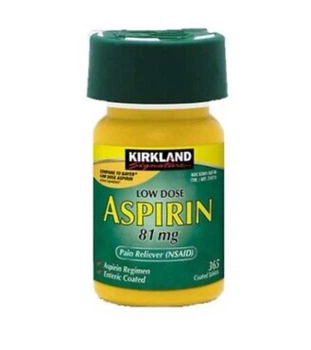 Киркланд аспирин низкой дозы Kirkland Aspirin Low Dose 81 мг (365 шт.) Кардиоаспирин.