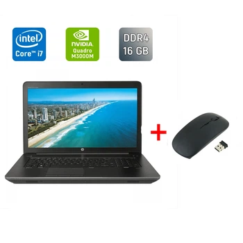 Мобильная рабочая станция HP zBook 17 G3 / 17.3" (1920x1080) IPS / Intel Core i7-6820HQ (4 (8) ядра по 2.7 - 3.6 GHz) / 16 GB DDR4 / 512 GB SSD / nVidia Quadro M3000M, 4 GB GDDR5, 256-bit / Fingerprint / WebCam / Windows 10 б/у + Подарок Мышь / USB