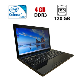 Ноутбук Б-класс Lenovo G580 / 15.6" (1366x768) TN / Intel Celeron B830 (2 ядра по 1.8 GHz) / 4 GB DDR3 / 120 GB SSD / Intel HD Graphics / WebCam б/у