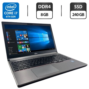 Ноутбук Fujitsu LifeBook E756 / 15.6'' (1920x1080) IPS / Intel Core i7-6500U (2 (4) ядра по 2.5 - 3.1 GHz) / 8 GB DDR4 / 240 GB SSD / Intel HD Graphics 520 / WebCam б/у