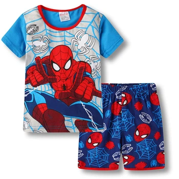 Пижама Spider-Man детская для мальчика летняя Marvel Человек Паук футболка и шорты домашний костюм 100 см 130