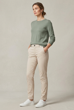 Жіночі штани чинос esmara U.S. Grand Polo slim fit, бежевий, розмір 44 (50/L)