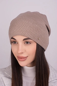 Женская шапка Flirt Свити 56-58 Темно бежевый
