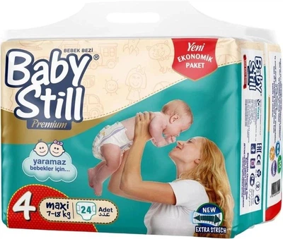 Підгузки дитячі Baby Still Economic розмір 4 (7-18 кг) 24 шт анатомічні памперси для малюків від протікань