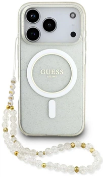 Чохол Guess IML Glitter Pearl Strap MagSafe для iPhone 17 Pro Прозорий  (GUE004918)