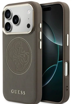 Чохол Guess Perforated 4G MagSafe для iPhone 17 Pro Max коричневий  (GUE005261)