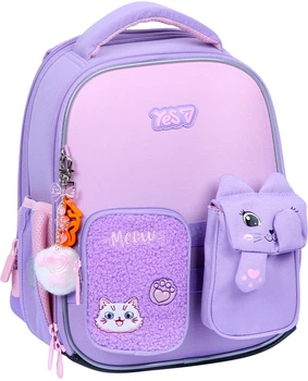 Рюкзак каркасний YES H-100S Little Kitty 35х28х15 см Purple (5056574459862)