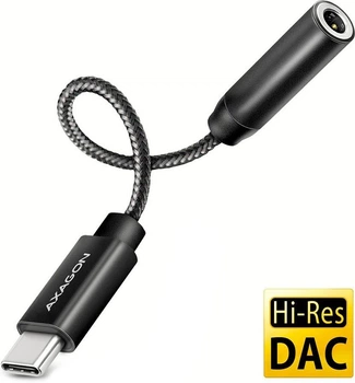 Adapter Axagon USB-C to Mini-Jack 3.5 mm HI-RES DAC Black (ADA-HC)