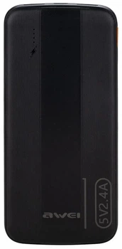 Powerbank AWEI P20K 10000 mAh 12W Black (6954284009744)