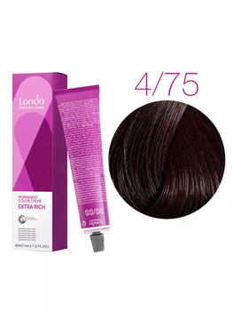 Краска для волос Londa Professional Permanent Color Extra Rich Creme 4/75 (Medium brunette brown Red) 60мл
