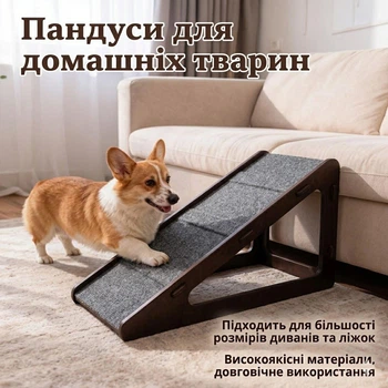 Лесенка для собак пандус деревянная прикроватная ступеньки для питомца будка