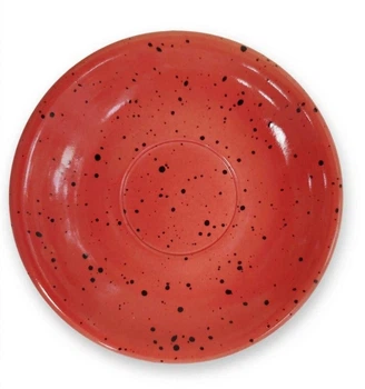 Блюдце от IDEAL Ceramic, 16 см, красный с черным вкраплением